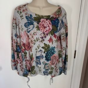 Anthropologie Angel of the North floral sweater
